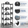 image:imageWORKPRO 4Tier Folding Shelf NoAssembly Metal Storage Rack with Wheels 600 lbs Capacity with Leveling Feet Collapsible Shelving Unit for Kitchen Pantry Closet amp Craft Shows  PinkBlack