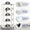 image:imageWORKPRO 4Tier Folding Shelf NoAssembly Metal Storage Rack with Wheels 600 lbs Capacity with Leveling Feet Collapsible Shelving Unit for Kitchen Pantry Closet amp Craft Shows  PinkWhite
