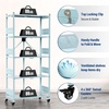 image:imageWORKPRO 4Tier Folding Shelf NoAssembly Metal Storage Rack with Wheels 600 lbs Capacity with Leveling Feet Collapsible Shelving Unit for Kitchen Pantry Closet amp Craft Shows  PinkMacaron Blue