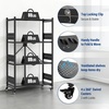 image:imageWORKPRO 4Tier Folding Shelf NoAssembly Metal Storage Rack with Wheels 600 lbs Capacity with Leveling Feet Collapsible Shelving Unit for Kitchen Pantry Closet amp Craft Shows  PinkBlack