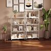 image:imageWORKPRO 4Tier Folding Shelf NoAssembly Metal Storage Rack with Wheels 600 lbs Capacity with Leveling Feet Collapsible Shelving Unit for Kitchen Pantry Closet amp Craft Shows  PinkWhite