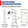 image:imageWORKPRO 4Tier Folding Shelf NoAssembly Metal Storage Rack with Wheels 600 lbs Capacity with Leveling Feet Collapsible Shelving Unit for Kitchen Pantry Closet amp Craft Shows  PinkWhite