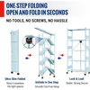 image:imageWORKPRO 4Tier Folding Shelf NoAssembly Metal Storage Rack with Wheels 600 lbs Capacity with Leveling Feet Collapsible Shelving Unit for Kitchen Pantry Closet amp Craft Shows  PinkMacaron Blue