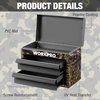 image:imageWORKPRO Metal Mini Tool Box with 2 Drawers and Top StorageGreen Camo