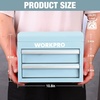 image:imageWORKPRO Metal Mini Tool Box with 2 Drawers and Top StorageMacaron Blue