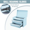 image:imageWORKPRO Metal Mini Tool Box with 2 Drawers and Top StorageMacaron Blue