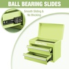 image:imageWORKPRO Metal Mini Tool Box with 2 Drawers and Top StorageMacaron Green