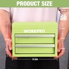 image:imageWORKPRO Metal Mini Tool Box with 2 Drawers and Top StorageMacaron Green