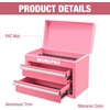 image:imageWORKPRO Metal Mini Tool Box with 2 Drawers and Top StoragePink