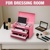image:imageWORKPRO Metal Mini Tool Box with 2 Drawers and Top StoragePink