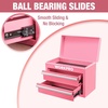 image:imageWORKPRO Metal Mini Tool Box with 2 Drawers and Top StoragePink
