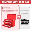 image:imageWORKPRO Metal Mini Tool Box with 2 Drawers and Top StorageRed