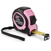 image:imageWORKPRO 16FT Tape Measure with Fractions 3 Brakes Retractable Measuring Tape Compact Measurement Tape with Magnetic Hook Nylon Coating Blade Accuracy 132 Pink25FT