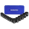 image:imageWORKPRO 12 Drive Shallow Impact Socket Set SAE CrV Steel 6Point Socket Set with Storage Case for Automotive Maintenance and Repairs 14PCS 3811414 PCS  SAE