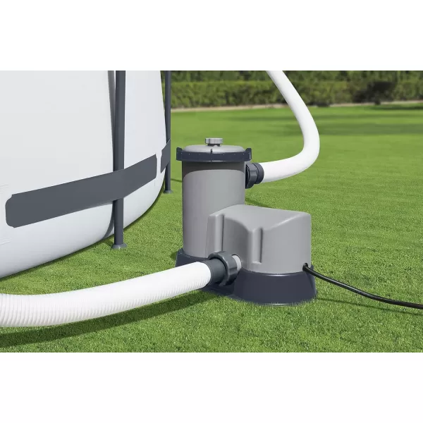 Bestway 58390E Flowclear 1500 GPH Filter Pump for 300 to 8,400 Gallon Above Ground Swimming Pool with Adaptors and Energy Saving Plug
