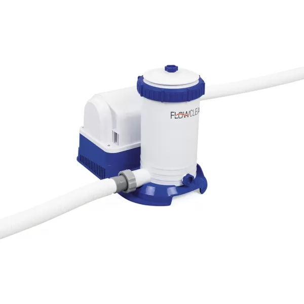 Bestway 58390E Flowclear 1500 GPH Filter Pump for 300 to 8,400 Gallon Above Ground Swimming Pool with Adaptors and Energy Saving Plug