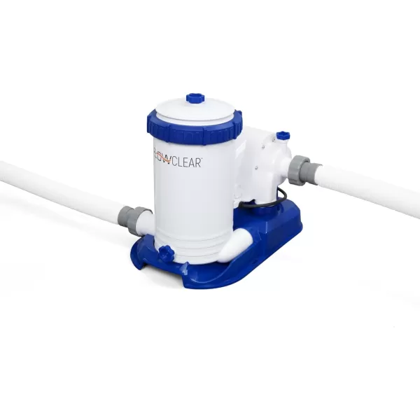 Bestway 58390E Flowclear 1500 GPH Filter Pump for 300 to 8,400 Gallon Above Ground Swimming Pool with Adaptors and Energy Saving Plug