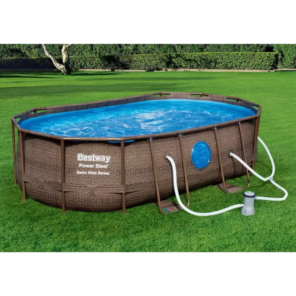 Bestway 58390E Flowclear 1500 GPH Filter Pump for 300 to 8,400 Gallon Above Ground Swimming Pool with Adaptors and Energy Saving Plug