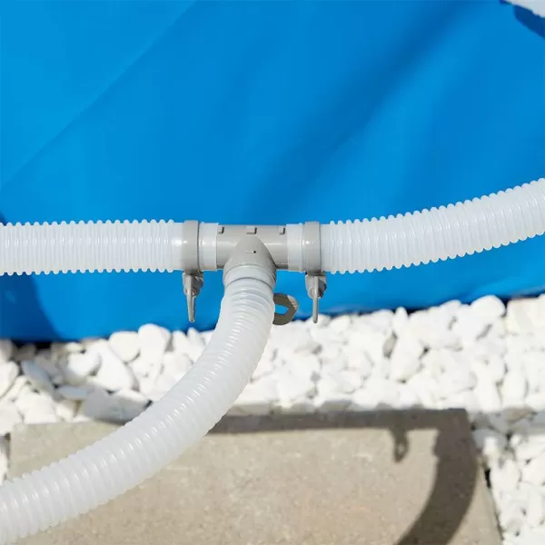 Bestway 58390E Flowclear 1500 GPH Filter Pump for 300 to 8,400 Gallon Above Ground Swimming Pool with Adaptors and Energy Saving Plug