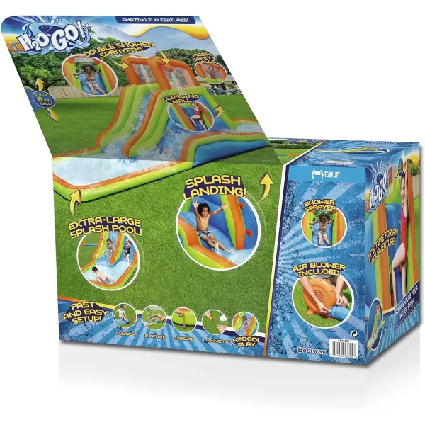 Bestway H2OGO! Canopy Cove Mega Outdoor Water Park | Features Water Slide, Shaded Canopy, Water Cannons, Climbing Wall | Great for Kids Ages +5