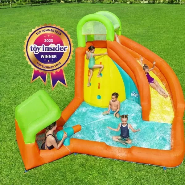Bestway H2OGO! Canopy Cove Mega Outdoor Water Park | Features Water Slide, Shaded Canopy, Water Cannons, Climbing Wall | Great for Kids Ages +5