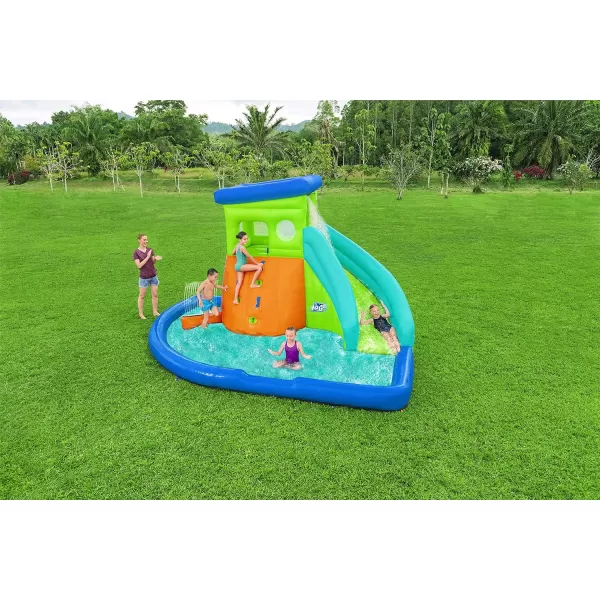 Bestway H2OGO! Canopy Cove Mega Outdoor Water Park | Features Water Slide, Shaded Canopy, Water Cannons, Climbing Wall | Great for Kids Ages +5