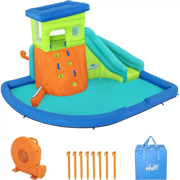 Bestway H2OGO! Canopy Cove Mega Outdoor Water Park | Features Water Slide, Shaded Canopy, Water Cannons, Climbing Wall | Great for Kids Ages +5