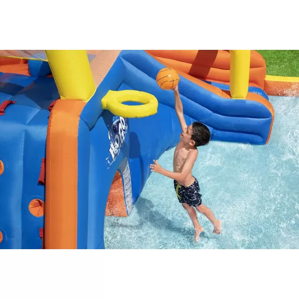 Bestway H2OGO! Canopy Cove Mega Outdoor Water Park | Features Water Slide, Shaded Canopy, Water Cannons, Climbing Wall | Great for Kids Ages +5