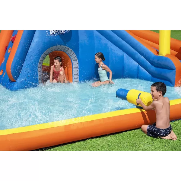 Bestway H2OGO! Canopy Cove Mega Outdoor Water Park | Features Water Slide, Shaded Canopy, Water Cannons, Climbing Wall | Great for Kids Ages +5