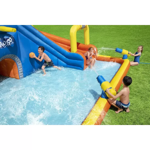 Bestway H2OGO! Canopy Cove Mega Outdoor Water Park | Features Water Slide, Shaded Canopy, Water Cannons, Climbing Wall | Great for Kids Ages +5