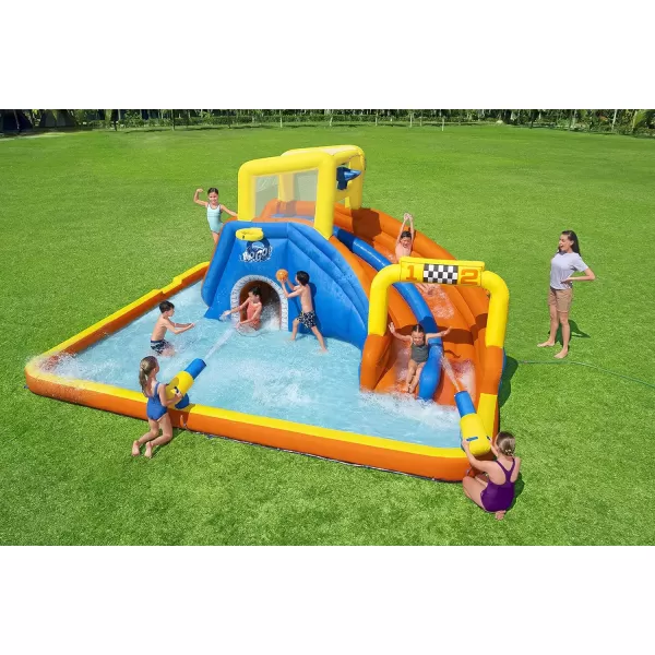 Bestway H2OGO! Canopy Cove Mega Outdoor Water Park | Features Water Slide, Shaded Canopy, Water Cannons, Climbing Wall | Great for Kids Ages +5