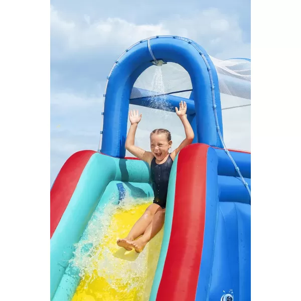 Bestway H2OGO! Canopy Cove Mega Outdoor Water Park | Features Water Slide, Shaded Canopy, Water Cannons, Climbing Wall | Great for Kids Ages +5