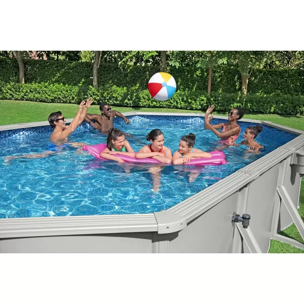 Bestway Hydrium Galvanized Steel Wall Above Ground Pool Set 16' x 52" | Semi-Permanent, Year-Round Swimming Pool | Includes Sand Filter, Skimmer, Ladder, Ground Cloth, Cover