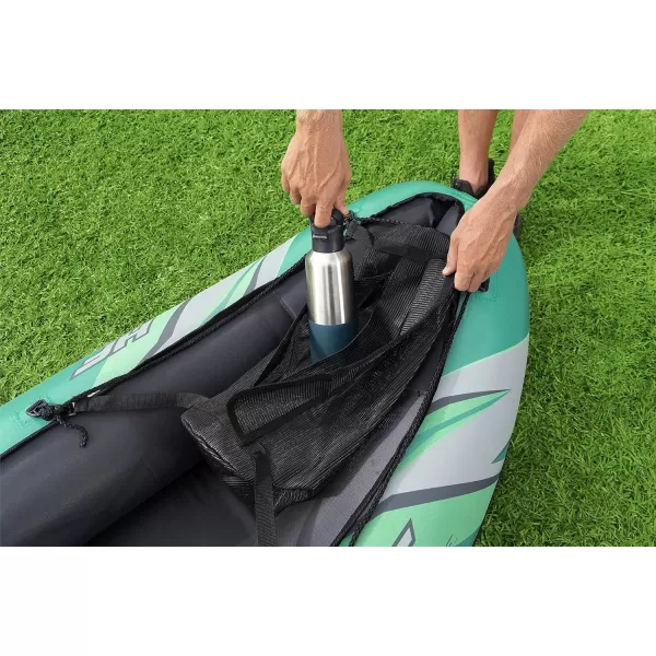 Bestway Hydro Force: Rapid Elite X2 Kayak Set - Seats 2 Adults, 397 lb Weight Capacity, Includes 2 Paddles, Hand Pump, 2 Fins, Storage Carry Bag