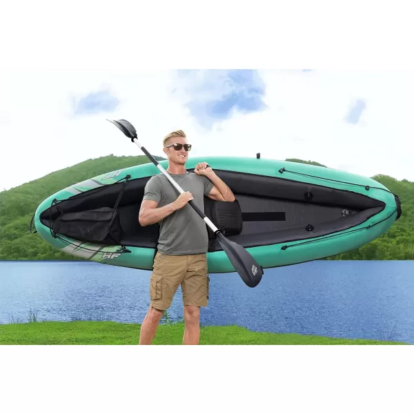 Bestway Hydro Force: Rapid Elite X2 Kayak Set - Seats 2 Adults, 397 lb Weight Capacity, Includes 2 Paddles, Hand Pump, 2 Fins, Storage Carry Bag