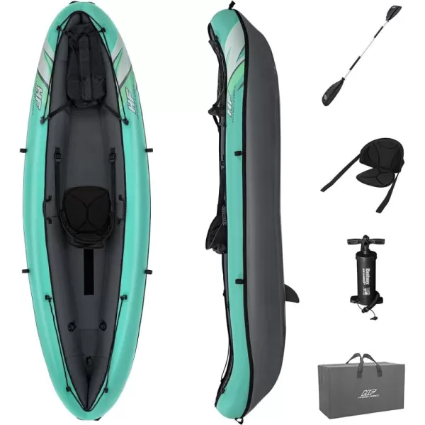 Bestway Hydro Force: Rapid Elite X2 Kayak Set - Seats 2 Adults, 397 lb Weight Capacity, Includes 2 Paddles, Hand Pump, 2 Fins, Storage Carry Bag