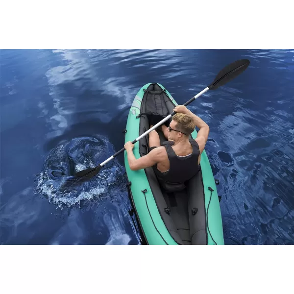 Bestway Hydro Force: Rapid Elite X2 Kayak Set - Seats 2 Adults, 397 lb Weight Capacity, Includes 2 Paddles, Hand Pump, 2 Fins, Storage Carry Bag