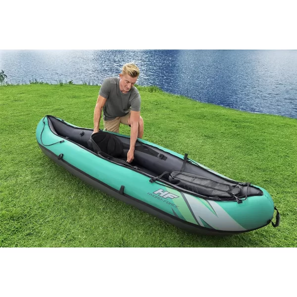 Bestway Hydro Force: Rapid Elite X2 Kayak Set - Seats 2 Adults, 397 lb Weight Capacity, Includes 2 Paddles, Hand Pump, 2 Fins, Storage Carry Bag