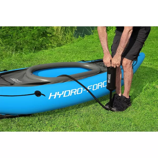 Bestway Hydro Force: Rapid Elite X2 Kayak Set - Seats 2 Adults, 397 lb Weight Capacity, Includes 2 Paddles, Hand Pump, 2 Fins, Storage Carry Bag