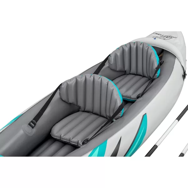 Bestway Hydro Force: Rapid Elite X2 Kayak Set - Seats 2 Adults, 397 lb Weight Capacity, Includes 2 Paddles, Hand Pump, 2 Fins, Storage Carry Bag