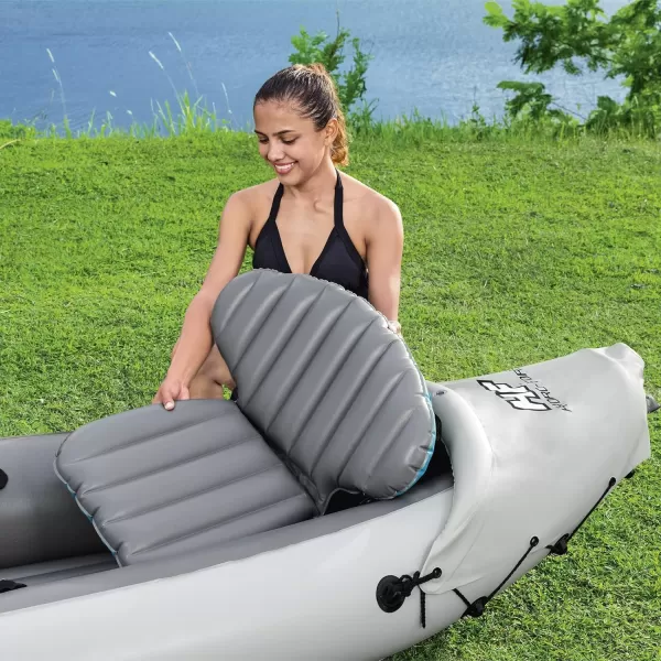 Bestway Hydro Force: Rapid Elite X2 Kayak Set - Seats 2 Adults, 397 lb Weight Capacity, Includes 2 Paddles, Hand Pump, 2 Fins, Storage Carry Bag