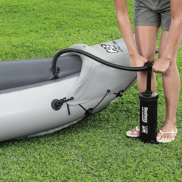 Bestway Hydro Force: Rapid Elite X2 Kayak Set - Seats 2 Adults, 397 lb Weight Capacity, Includes 2 Paddles, Hand Pump, 2 Fins, Storage Carry Bag
