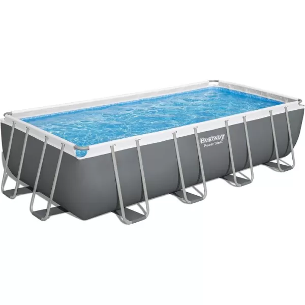 Bestway Power Steel 14' x 8'2" x 39.5" Oval Above Ground Pool Set | Includes 530gal Filter Pump, Ladder, ChemConnect Dispener