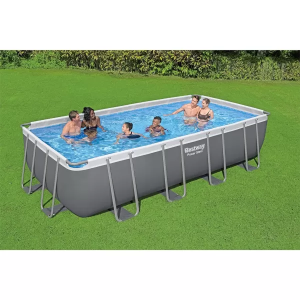 Bestway Power Steel 14' x 8'2" x 39.5" Oval Above Ground Pool Set | Includes 530gal Filter Pump, Ladder, ChemConnect Dispener