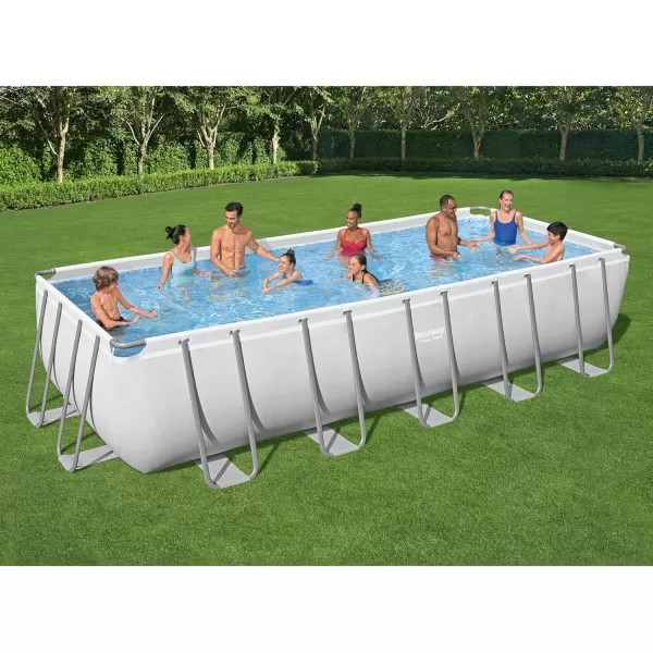 Bestway Power Steel 14' x 8'2" x 39.5" Oval Above Ground Pool Set | Includes 530gal Filter Pump, Ladder, ChemConnect Dispener