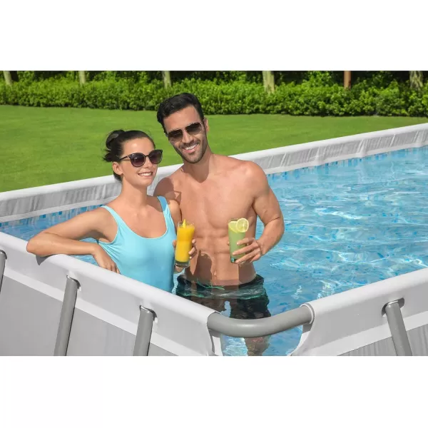 Bestway Power Steel 14' x 8'2" x 39.5" Oval Above Ground Pool Set | Includes 530gal Filter Pump, Ladder, ChemConnect Dispener
