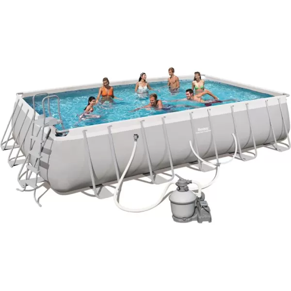 Bestway Power Steel 14' x 8'2" x 39.5" Oval Above Ground Pool Set | Includes 530gal Filter Pump, Ladder, ChemConnect Dispener