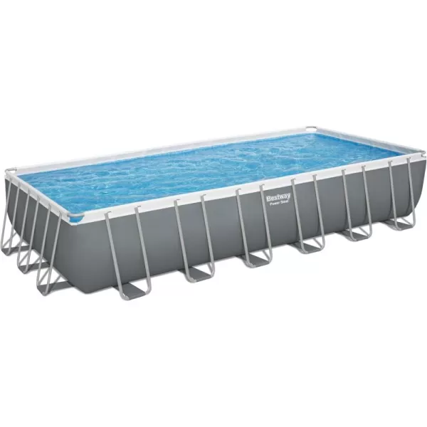 Bestway Power Steel 14' x 8'2" x 39.5" Oval Above Ground Pool Set | Includes 530gal Filter Pump, Ladder, ChemConnect Dispener