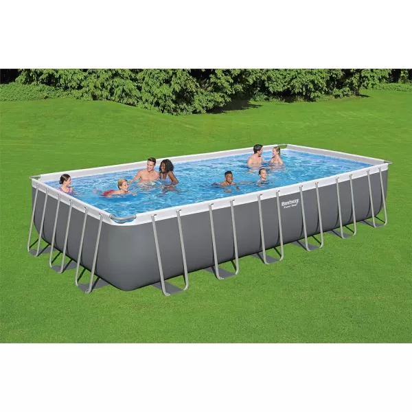 Bestway Power Steel 14' x 8'2" x 39.5" Oval Above Ground Pool Set | Includes 530gal Filter Pump, Ladder, ChemConnect Dispener