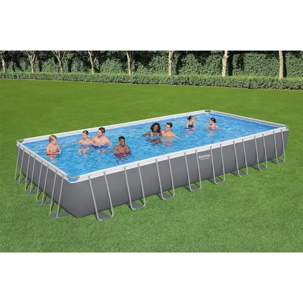Bestway Power Steel 14' x 8'2" x 39.5" Oval Above Ground Pool Set | Includes 530gal Filter Pump, Ladder, ChemConnect Dispener